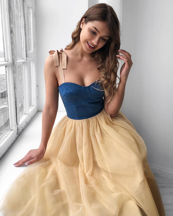 SSR1018,Charming sweetheart a-line homecoming dresses tulle prom dresses tea length formal party dress