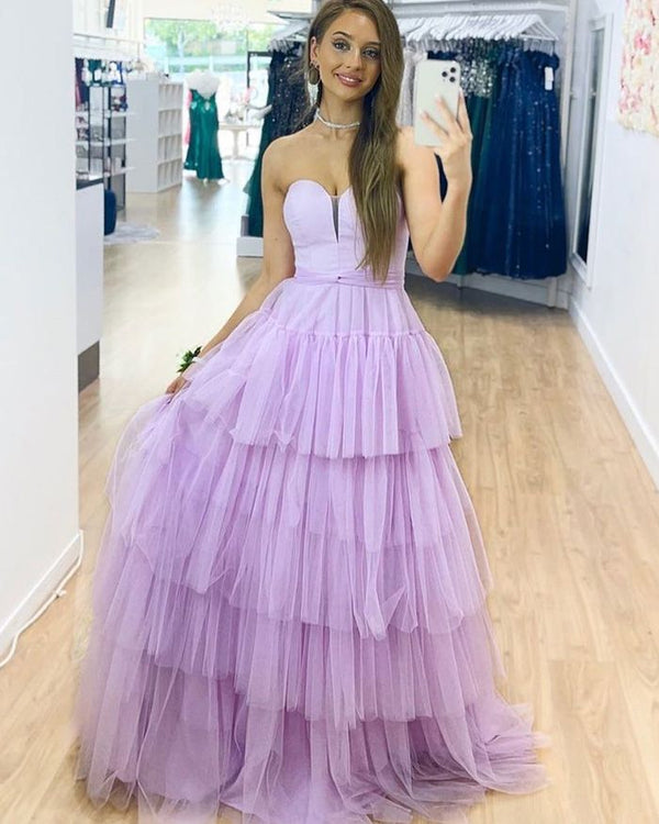 SSR1383,Lilac Sleeveless Long Prom Evening Dresses