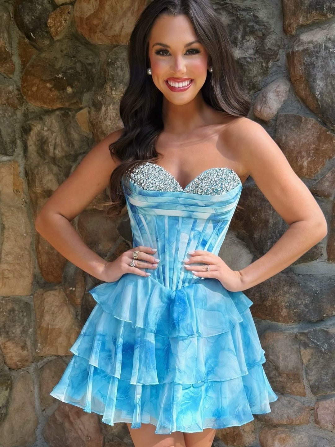 Cute A Line Sweetheart Pink Short Homecoming Dress with Beading, SSR1229