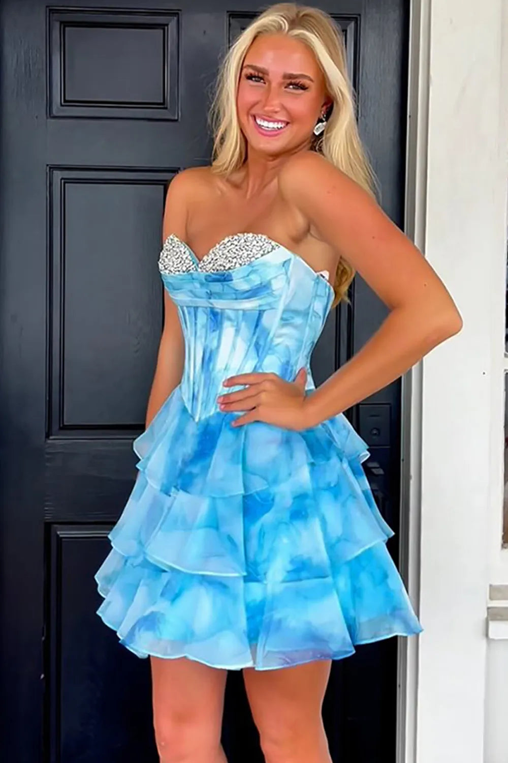 Cute A Line Sweetheart Pink Short Homecoming Dress with Beading, SSR1229