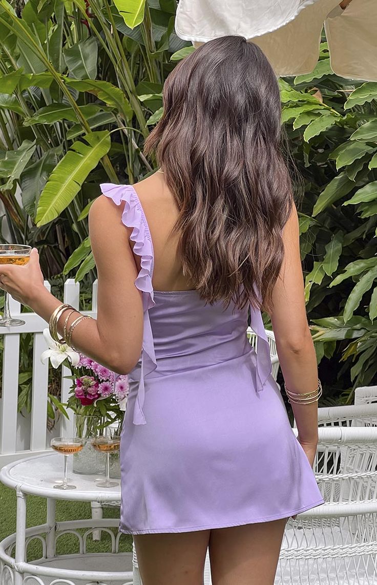 Unique A Line Sweetheart Purple Short Homecoming Dress with Ruffles, SSR1226