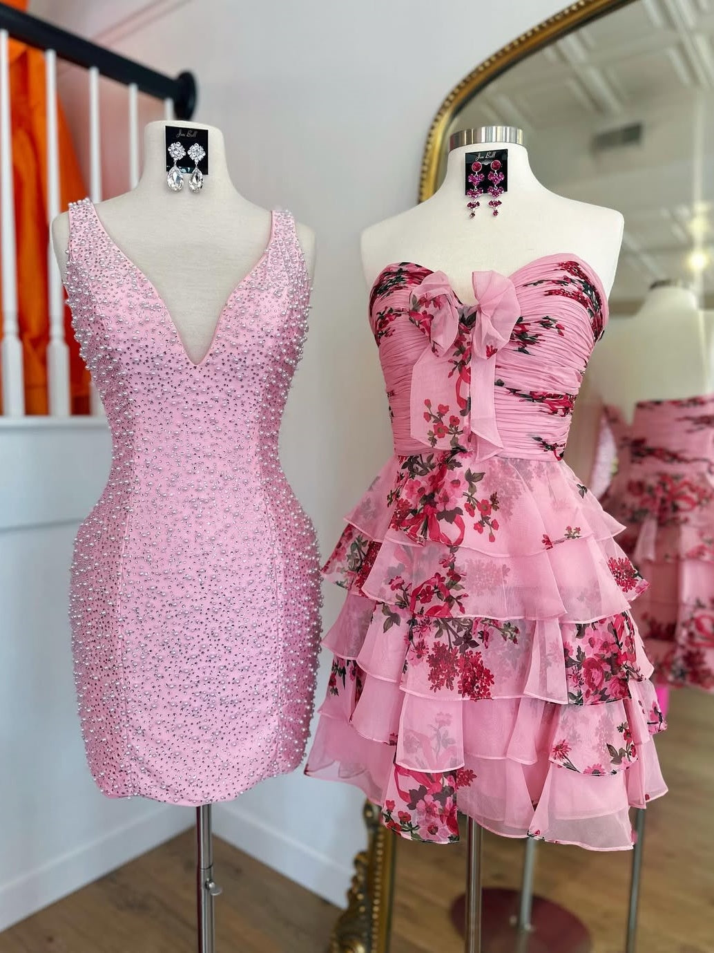 New A Line Sweetheart Blue Printed Short Homecoming Dress with Ruffles, SSR1225