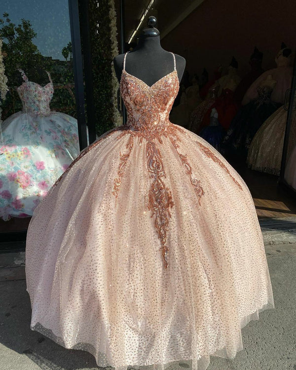SSR0057,Long Prom Dresses Lace Ball Gown Appliques Sweet 16 Dresses
