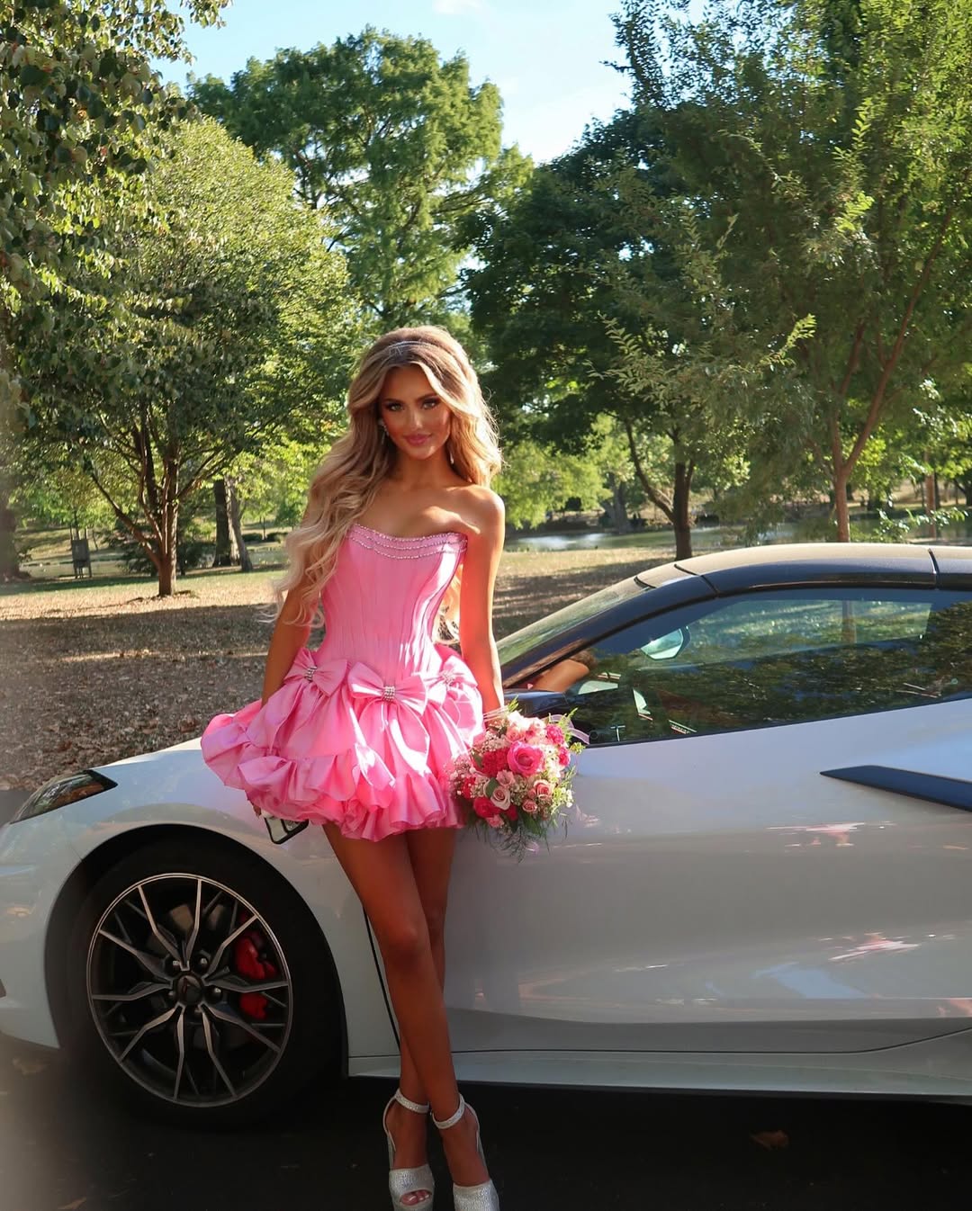 Cute A Line Strapless Hot Pink Short Homecoming Dress with Beading, SSR1227