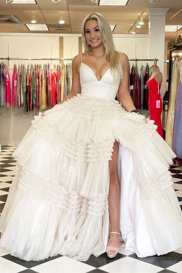 SSR1612,Fabulous Off The White Tulle Layers Long Prom Evening Dresses