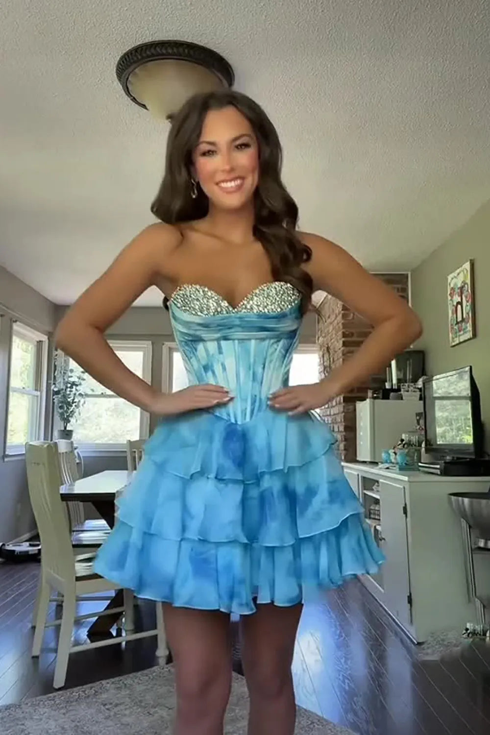 Cute A Line Sweetheart Pink Short Homecoming Dress with Beading, SSR1229