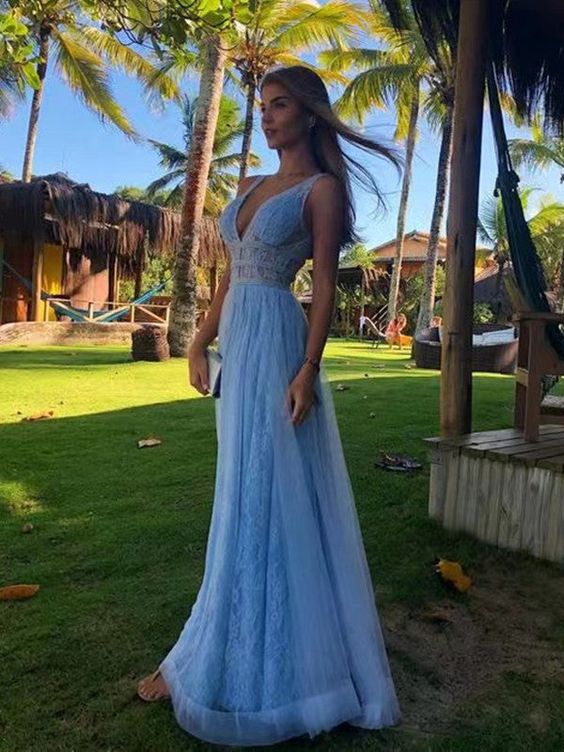 SSR1197,Deep V-neck Lace Newest Long Prom Dresses, A-line Prom Dresses,2023 Girl Evening Party Dresses