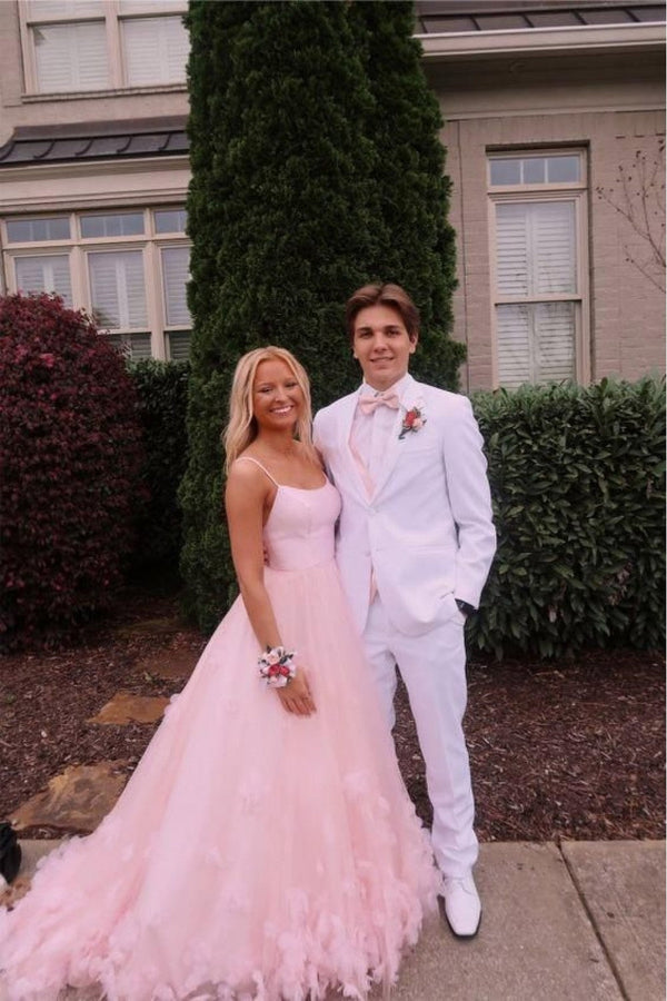 SSR0225,Pink Tulle Spaghetti Straps Sweet 16 Prom Dress, Floor Length Tulle Formal Dress