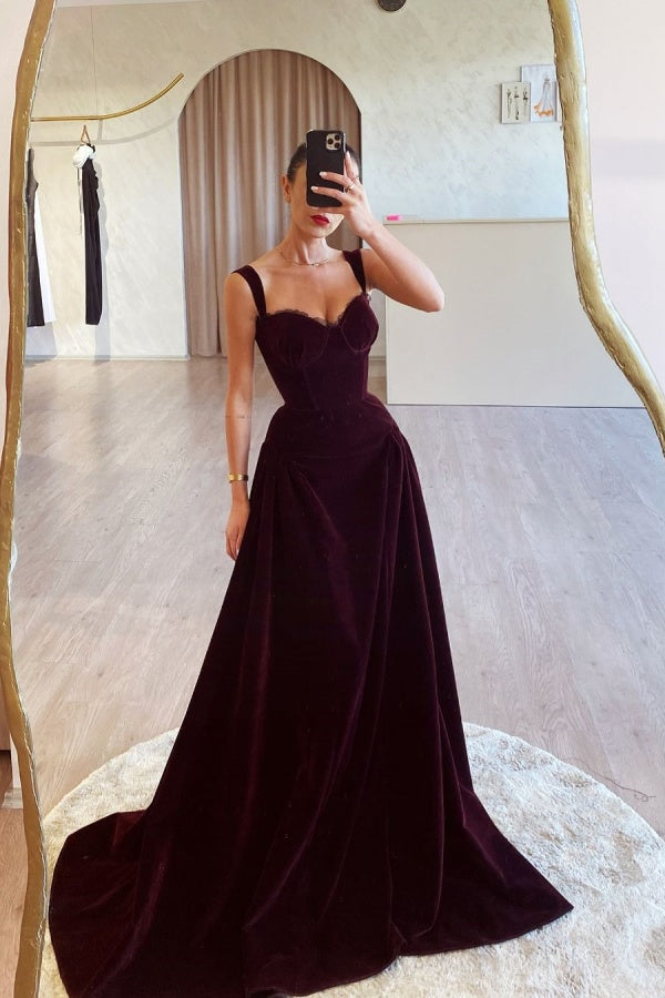 Cabemet Sweetheart Velvet Prom Dress ssr0262