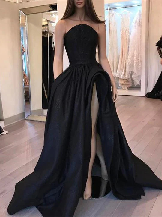 SSR1584,Black Spaghetti Straps Long Prom Dresses,Evening Gown Formal Dresses Long