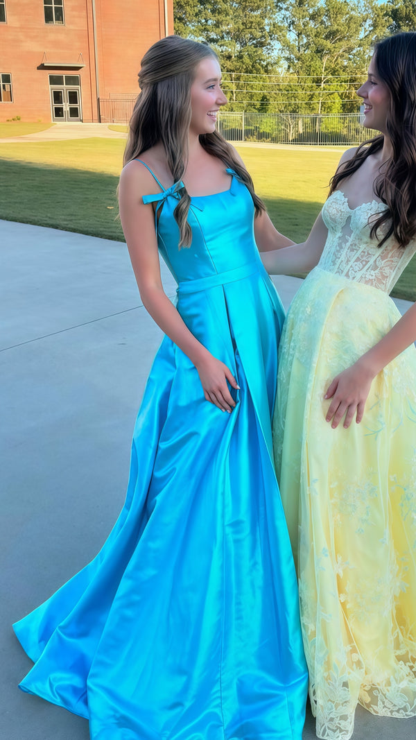 Blue Prom Dress, A-Line Evening Dress, Sleeveless Party Dresses,SSR1066