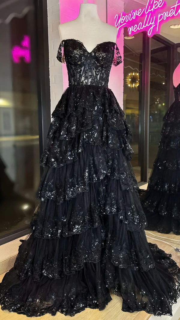 Charming Applique A-Line Senior Prom Dress, Long Party Dresses,SSR1038