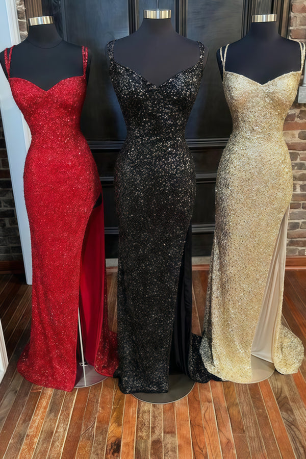 Charming Mermaid Sequin Long Prom Dress,SSR1039