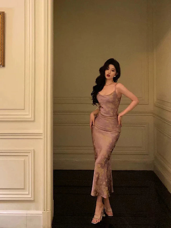 Classy Sheath Spaghetti Straps Lilac Prom Dresses Birthday Outfits Evening Gown , SSR3609