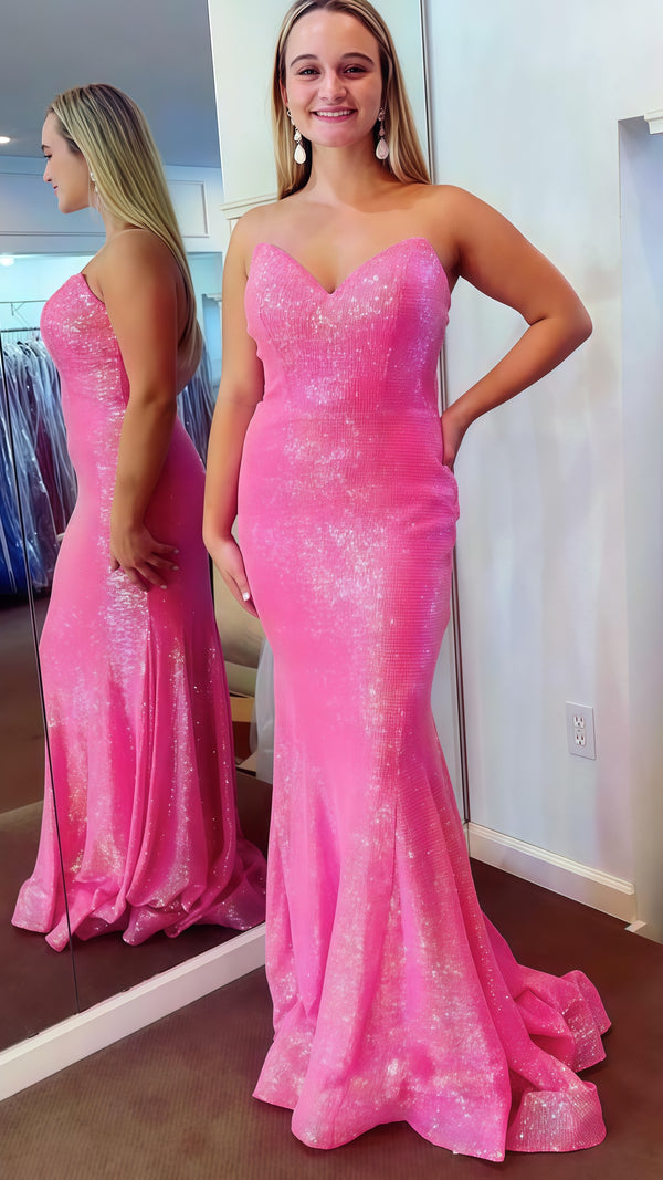Glitter Sweetheart Mermaid Sequin Prom Dress,SSR1062