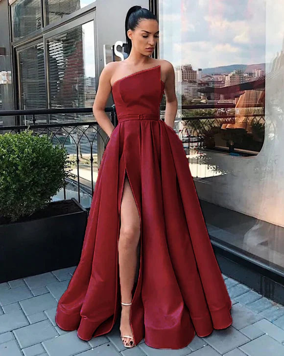 SSR1595,Charming satin a-line prom evening dresses long formal gown