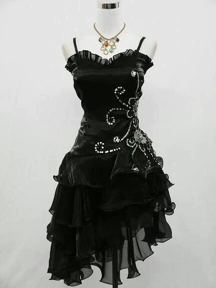 Vintage Black Straps Short Prom Dress Ruffle Homecoming Dress Charming Evening Party Dress Graduation Dress