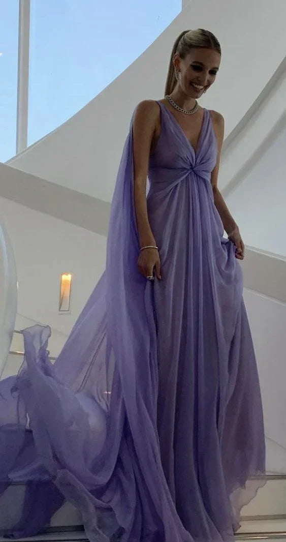 Elegant Lilac Long Prom Dress Party Evening Gowns Charming Formal Dress