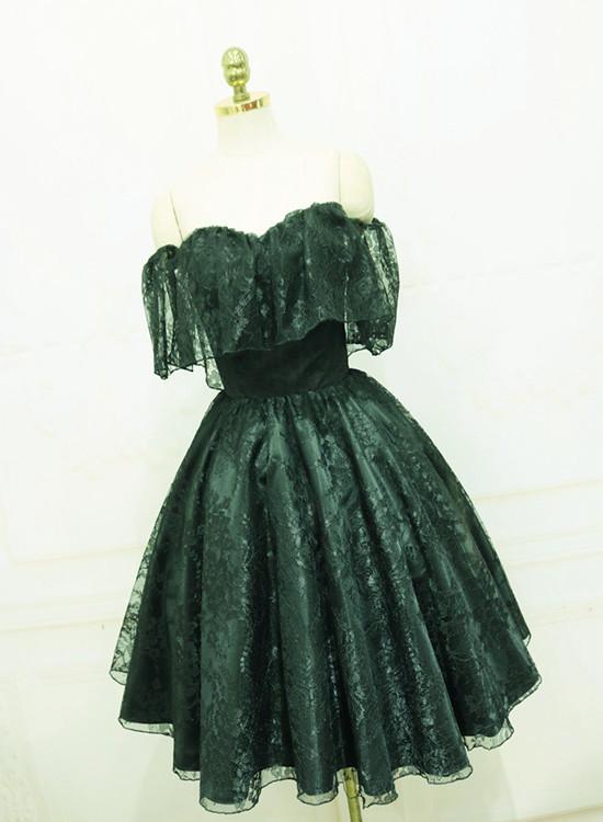 Beautiful Lace Green Off Shoulder Knee Length Party Dress Charming Homecoming Dress
