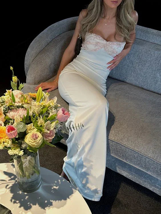 Strapless Sheath Long Prom Dress Elegant Party Dress Off Shoulder Sexy Formal Dress