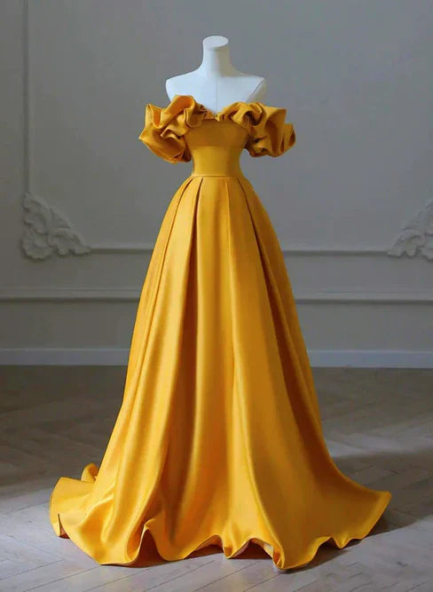 Sweetheart Off Shoulder A-line Prom Dress Evening Dress Floor Length Elegant Formal Dress
