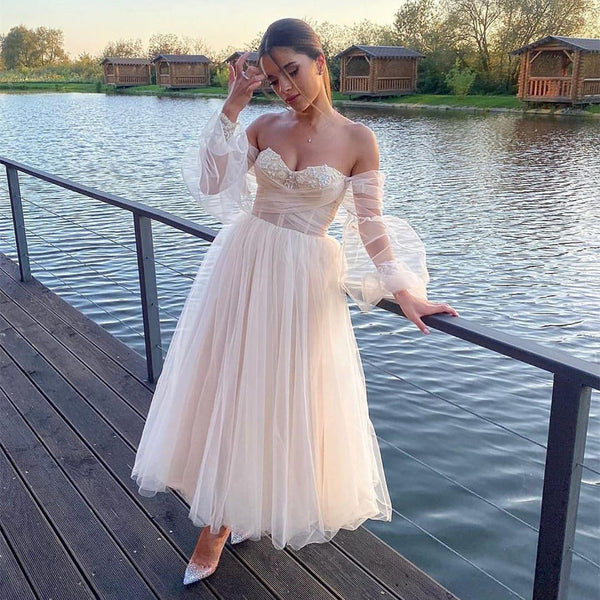 SSR1286,Light Champagne Tulle Wedding Gown,Elegant Vestido,Tulle Homecoming Dresses