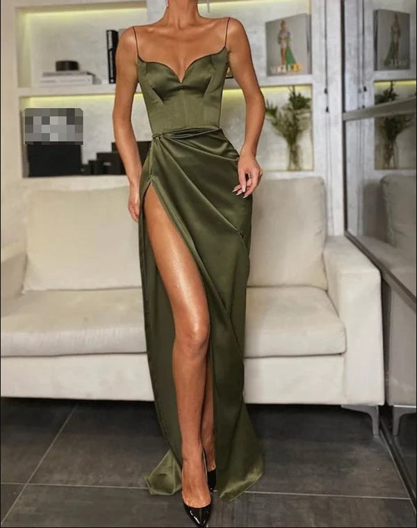 Black Mermaid Spaghetti Straps Cheap Long Evening Prom Dresses Sexy Party Dress