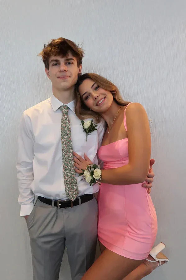 Cute Pink Homecoming Dress Cocktail Party Dress Simple Short Formal Dress
