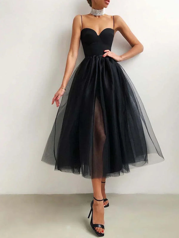 Tulle Long Prom Dress A Line Formal Dress Sexy Party Dress Cocktail Dresses