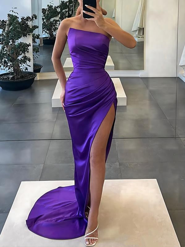 SSR1566,Pretty Mermaid Purple Black Girls Slay Elegant Evening Modest Long Prom Dresses