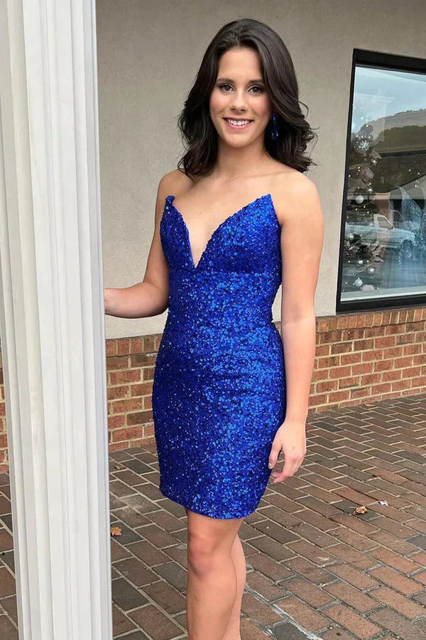 SSR1379,Royal Blue Sleeveless Tight Homecoming Dresses