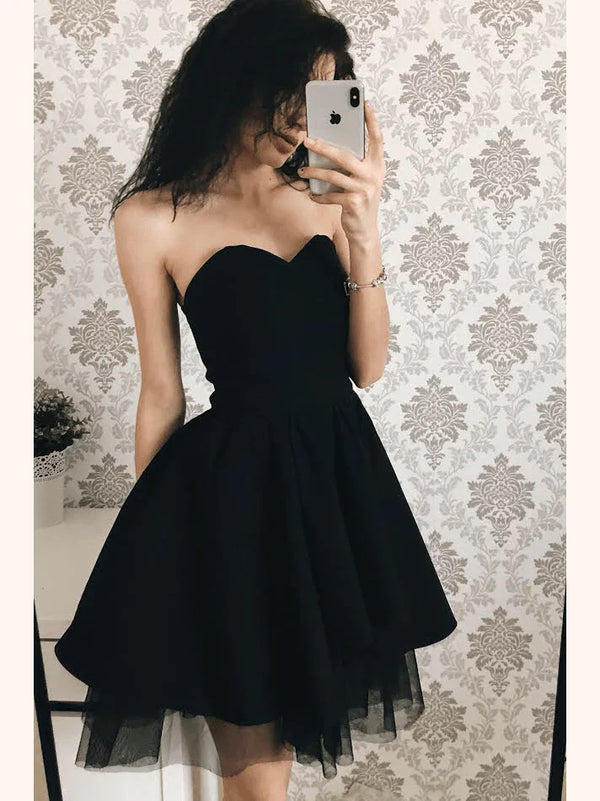 SSR1359,Black Sweetheart Cute Short Homecoming Dress,Simple Short Prom Dress