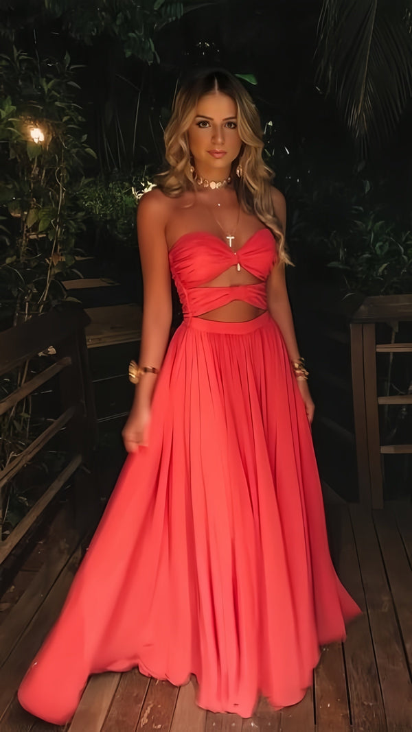 Sweetheart A-Line Chiffon Long Evening Party Dress, Formal Prom Dresses, SSR3442