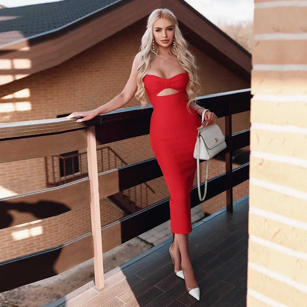 SSR1935,Red sleeveless homecoming dress tea length prom evening dresses