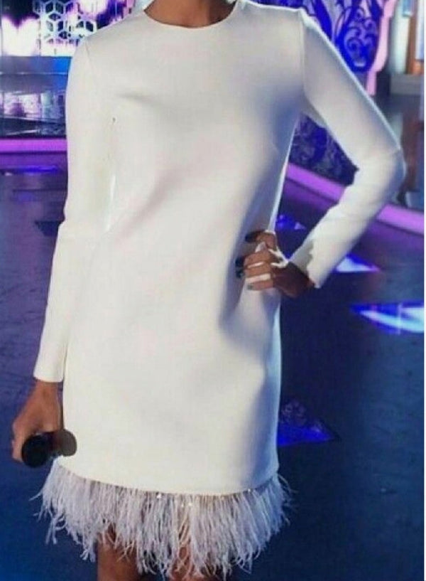 SSR0624,White Long Sleeves Homecoming Dresses White Prom Dress