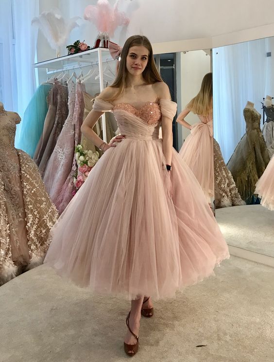 SSR1865,Blush Pink Beaded Tulle A-Line Homecoming Dresses, Graduation Dresses