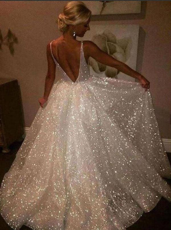 SSR0259,A Line V Neck Ivory Lace Wedding Dresses Ivory V Neck Lace Prom Formal Dresses
