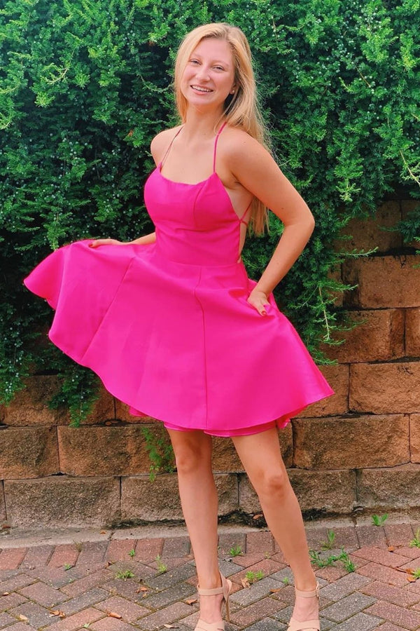 SSR1494,A-Line Halter Homecoming Dresses,Simple Hoco Graduation Dress