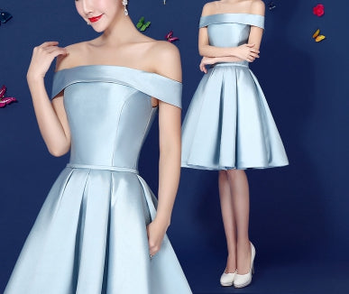 Beautiful satin short prom dress,homecoming dress,bridesmaid dress, SSR1242