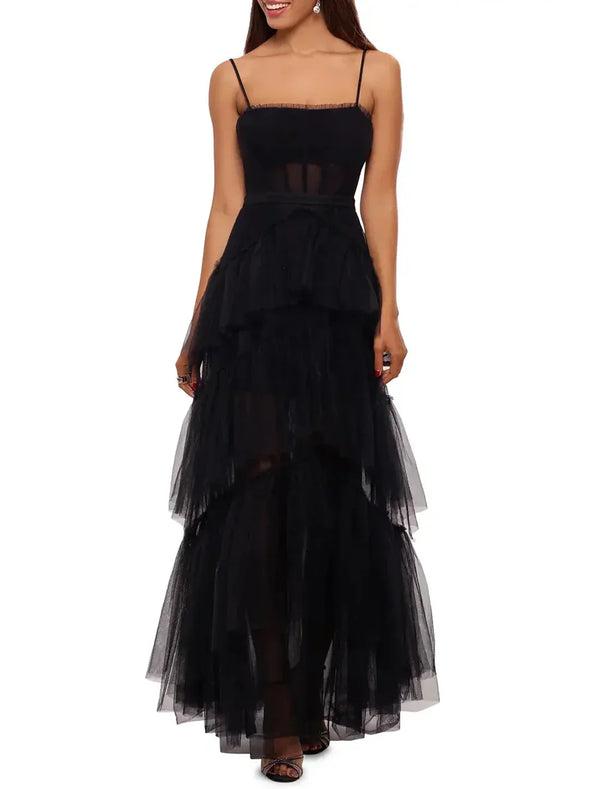 Ball Gown Prom Dresses Elegant Dress Formal Prom Floor Length Sleeveless Spaghetti Strap Tulle with Ruched Evening Dress